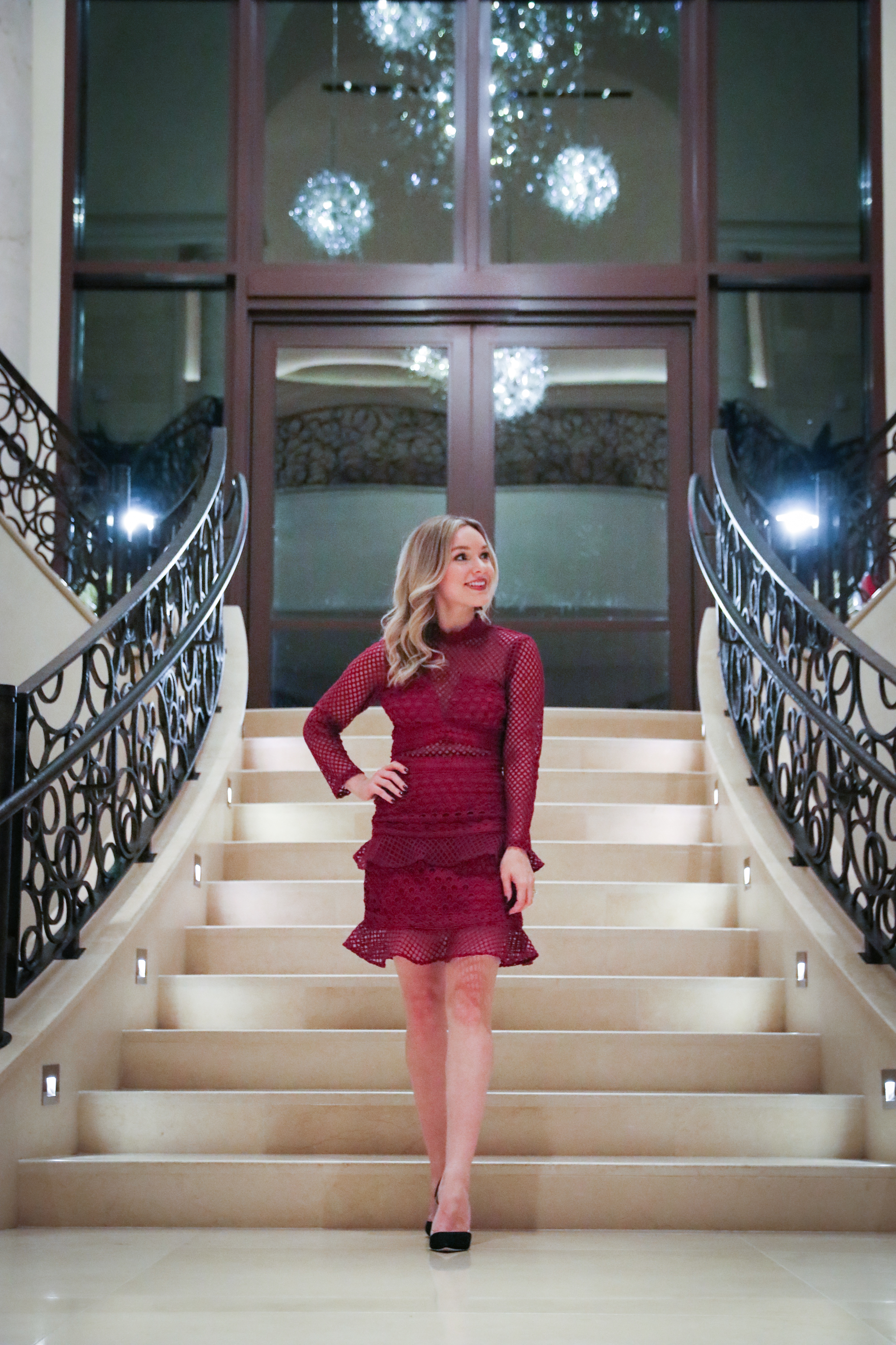 cranberry holiday party dress
