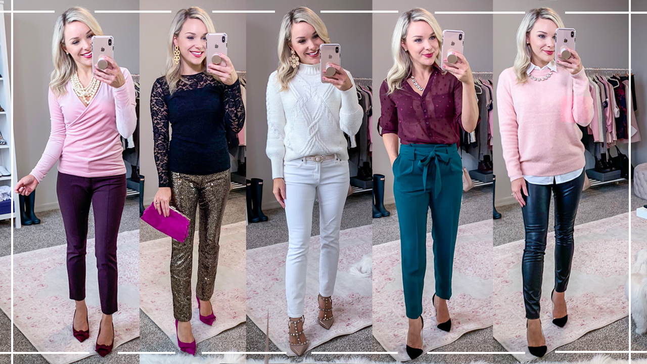 how to style pants for christmas holiday season outfit ideas