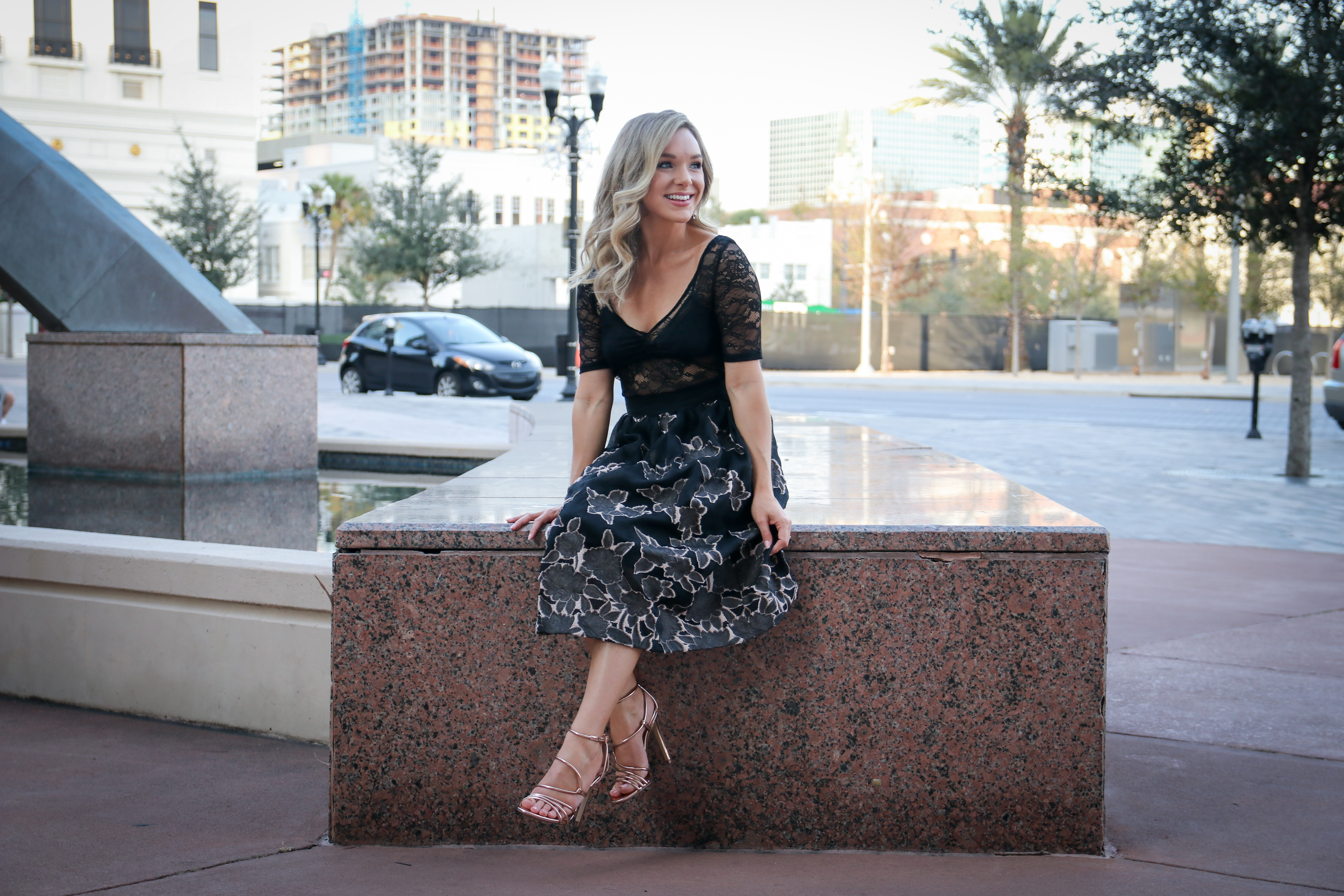 rose gold outfit skirt