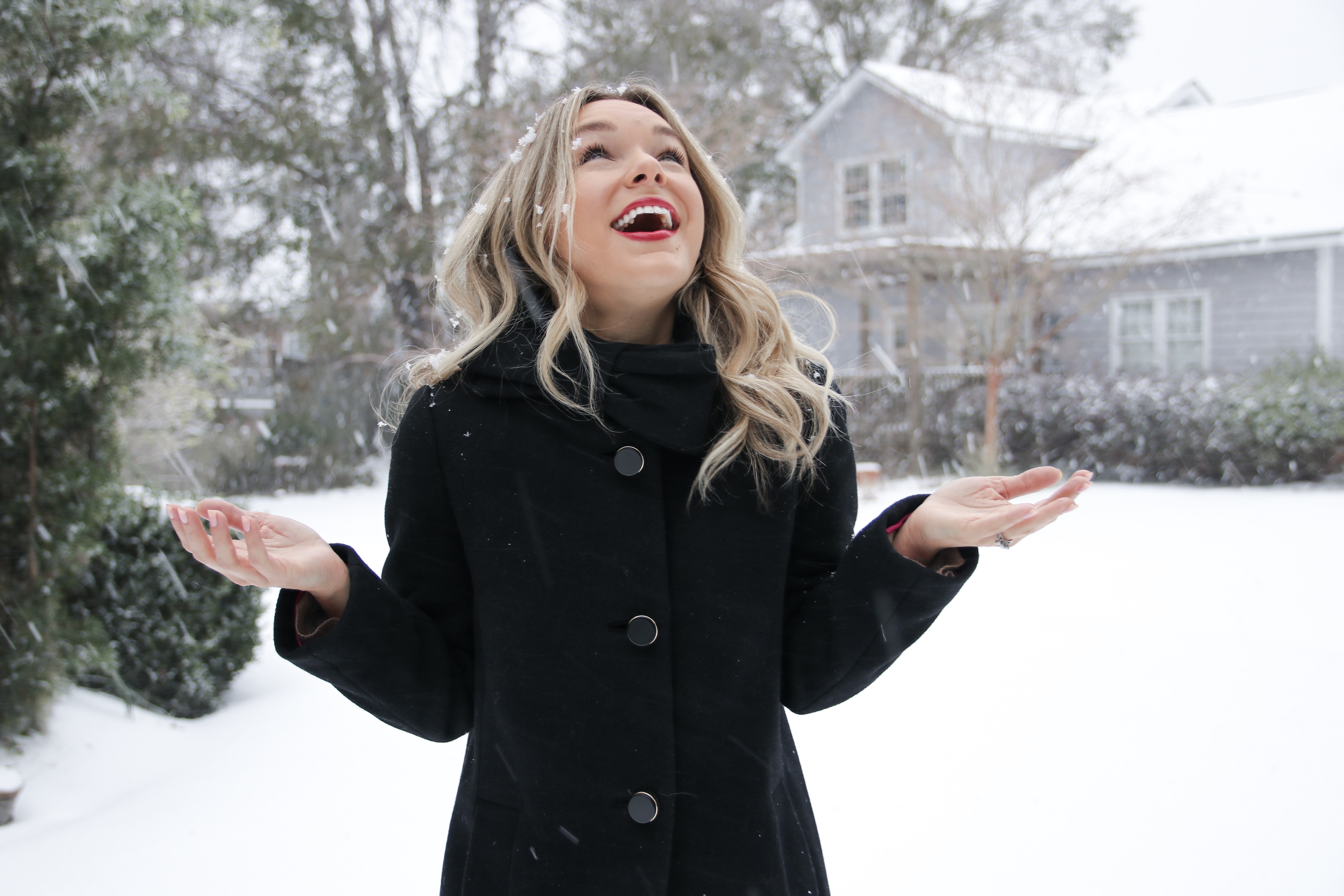 shannon sullivan black coat with bow