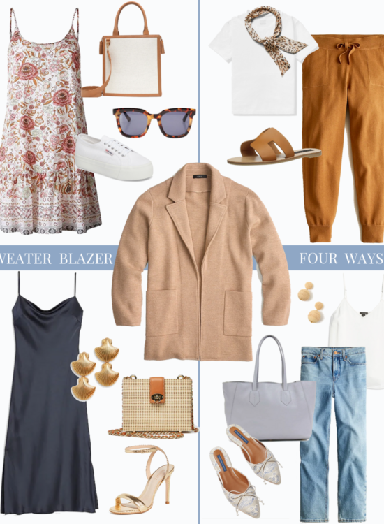 j.crew sweater blazer outfit ideas